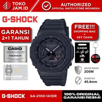 Jam Tangan Pria Casio G-Shock GA-2100-1A1DR Original Analog Digital Black All Black Carbon Core Guar
