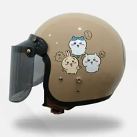 Helm Bogo Retro Motif Ichikawa | Soybean Helem Pria Wanita Hijab SNI M-L Icikawa Cappucino