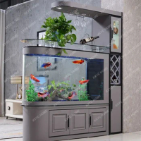 Fish Tank Wine Cabinet Subareas Screens Light Luxury Household Floor Aquarium Change Water accesorios para pecera aquarium tank