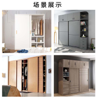 【優選百貨】電視柜衣柜推拉移門軌道內嵌式雙向阻尼緩沖靜音滑軌內裝五金配件