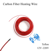 Carbon Fiber Heating Wire Cable Teflo PTFE Sheath Infrared Freeze Dry Water Pipe Frost Warm Underfloor Floor Sewer 12V 110V 220V