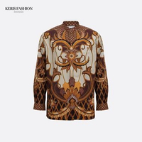 Keris Gallery Kemeja Batik Taqwa Lengan Panjang Motif Adiluhung - Coklat Soga L Coklat Soga