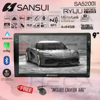 Sansui RYUU Gen3 QLED NFC 4/64 GB Android G3 9" Inch SA-5200I Head Unit Tape TV Mobil Double din + C