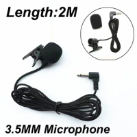 2M Mini Professionals Car Audio Microphone 3.5mm Jack Plug Mono Wired External Mic for Auto Car DVD Radio 3M Plug and play