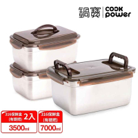 【CookPower鍋寶】316不鏽鋼提把保鮮盒滿福3件組 EO-BVS70113511Z2