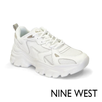 【NINE WEST 】超輕量真皮厚底老爹鞋-白色(10226)