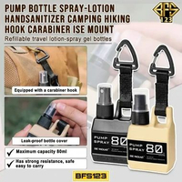 Botol Pump Spray Lotion Handsanitizer Camping Hiking Hook Carabiner Ise Mount Spray Black