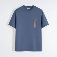 Kaos BURBERRY ELLISON POCKET STRIPE BLUE TSHIRT 100% ORIGINAL Size XXXL