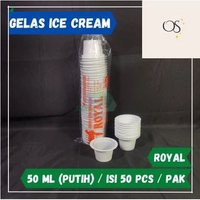 One Stuff Cup Jelly Agar Puding Royal isi 50pcs / Cup Es Krim 50 ml & 65 ml 50 ml putih susu