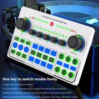 X50 Live Sound Card Multiple Sound Effects DJ Mixer Professional Audio Mixer Live Stream USB Sound Card for Live Mobile Phone PC
