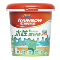 【虹牌】水性調合漆 孔雀藍 1L