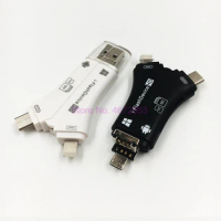 100pcs/lot 4 in 1 i Flash Drive USB Micro SD&amp;TF Card Reader Adapter for iPhone 5 6 7 8 for iPad Macbook Camera Android