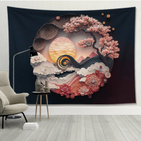 Hantar dari gudang tempatanVintage Chinese style background fabric wall fabric hanging fabric decora
