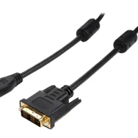 HDMI A Male to DVI-D (24+1) Male 30 AWG High Speed HDMI to DVI-D Adapter Cable w/Ferrite Cores Male to Male
