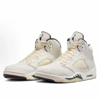 【NIKE 耐吉】AIR JORDAN 5 RETRO SE SAIL 米白色 舒適百搭 中幫 男鞋 休閒鞋 復古籃球鞋FN7405-100