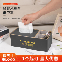 紙巾盒客廳創意茶幾遙控器桌麵多功能收納皮革紙巾盒印製