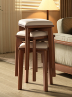 家用凳子現代簡約實木軟包餐椅書桌木椅子客廳板凳可疊放餐桌凳子