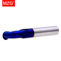 MZG 2 Flute Lengthen Ball Nose End Mill 100L Cutting HRC65 4mm 5mm Milling Machining Tungsten Steel Sprial Bit Milling Cutter