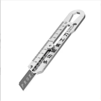 AH Cutter Pisau 9 in 1 Karter Carter Stainless Besar Penggaris Besi 10 CM multifungsi Alat