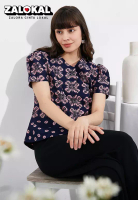 Nayara Nayara Blouse Batik Aysel / Blouse Batik Wanita Navy