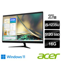 【Acer 宏碁】Aspire C27-1700 27型 AIO液晶電腦(i5-1235U/16G/512GB SSD/W11)