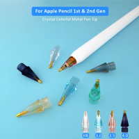 Replacement Tips for Apple Pencil 2 1 Stylus Transparent Metal Nib for iPad Apple Pencil Point Pen Tip