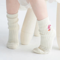 【FOOTER】飛天小女警-針織堆堆童襪-花花款(PPG05K-象牙白)