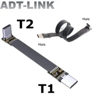 FPV USB 3.1 Gen2 TYPE C Male To TYPE C 90 Degree Male Flat Ribbon Extension Cable USB3.1 USB-C Adapter USB Data Flexible Cable
