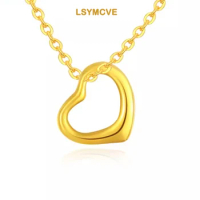 3D gold 999 love gold pendant women fashion wedding pendant gifts Fine Jewelry 24K Gold Pure AU999 Heart Pendant