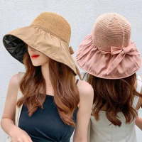 Foldable Bucket Hat Women UV Protection Portable Sun Cap Breathable Wide Brim Sunshade Hat