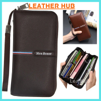 Men's Leather Clutch Bag With String Long Wallet Fit Mobile