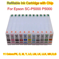 Printer Refillable Ink Cartridge P5000 Ink Box Tank With Chip T913 For Epson SureColor SC-P5000 P5000 Printer 11 Colors 275ml