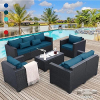 Patio Furniture Set 5 Pieces Outdoor Furniture Sets Patio Couch Outdoor Chairs Coffee Table Peacock