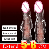 New  Sleeve Reusable Condoms Delay Ejaculation Transparent  Extension s for Men Extender 5-8cm  Sleeve