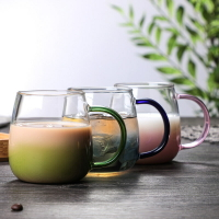 北歐風格網紅款彩色把手杯子 咖啡杯牛奶杯果汁創意耐熱茶杯