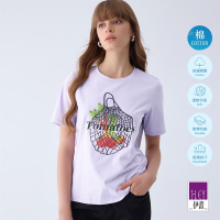 ILEY伊蕾 番茄刺繡圖樣休閒上衣(紫色；M-XL)1242591205