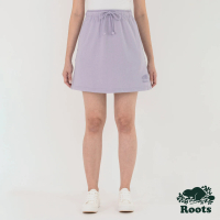 【Roots】Roots女裝-絕對經典系列 海狸LOGO設計A字短裙(紫色)