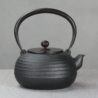 日本老鐵壺簡約素雅純手工無涂層養生鐵茶壺煮水泡茶鑄鐵茶具套裝