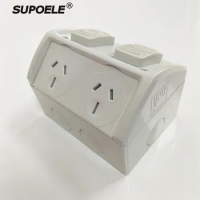 HPP215 Australian 2 GANG 15A IP53 Weatherprotected Surface mounting Combination Switched Socket GPO Power Point Powerpoint SAA
