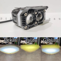 IBRIGHT Lampu Tembak 2 Mata LED laser Original Dengan Devil eye Waterproof Full Aluminium High Low P