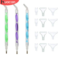 HUACAN 5D Diamond Painting Pen Tool DIY Diamond Embroidery Cross Stitch Colorful Rhinestone Point Pen Accessories Gift