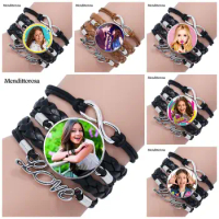 Mendittorosa Multilayer Black/Brown Leather Bracelet Bangle For Women Christmas Gift Super Pop Singer Soy Luna