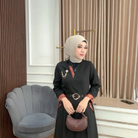 Bellalunabutik - Shafia Tunik Jeans Rompi Wanita Premium