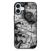 Keys & Time on Old Map CN0112 Casing Custom iPhone 17 16 16e 15 14 13 12 11 Pro Max Plus Air Mini XR