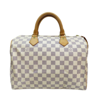【二手名牌BRAND OFF】LOUIS VUITTON LV 路易威登 白色 棋盤格帆布 Speedy30 手提包 N41533
