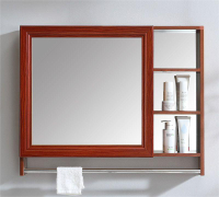 太空鋁鏡柜掛墻式衛生間浴室鏡子帶置物架壁掛廁所洗手間現代簡約 鏡子 浴鏡 鏡櫃 浴室鏡 壁掛鏡 儲物鏡 收納鏡 置物鏡