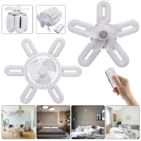 E27 Silent Ceiling Fan Light 3 Speed Adjustable 60W Socket Ceiling Fan with Light Remote Control for Bedroom Kitchen Living Room