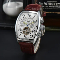 FRANCK MULLER Man Watch Tonneau Automatic Watch with Free Shipping Waterproof Luxury Gift Clock Mechanical Watch for Men Leather