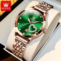 OLEVS 5189 Fashion Quartz Watch Gift Stainless Steel Watchband Round-dial