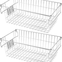 Orgneas Large Stackable Wire Baskets for Pantry Organization and Storage, Chest Freezer Organizer Bins Metal Baskets